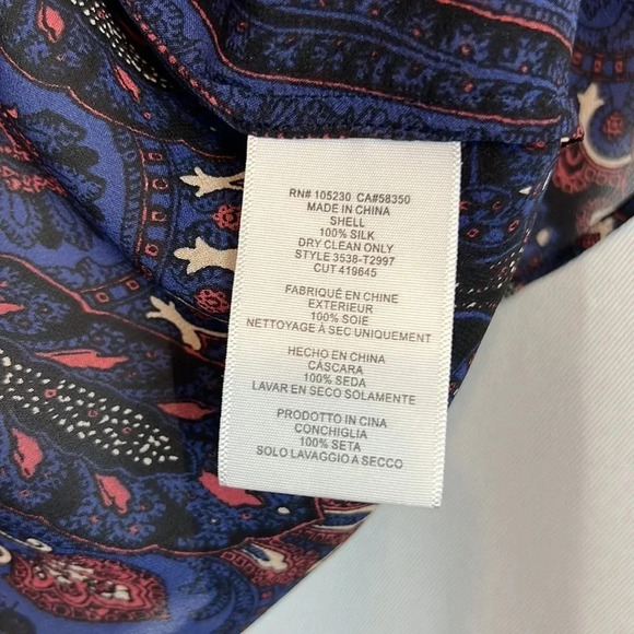 Joie Flutter Sleeve Blouse in Blue and Cream - Picture 6 of 6